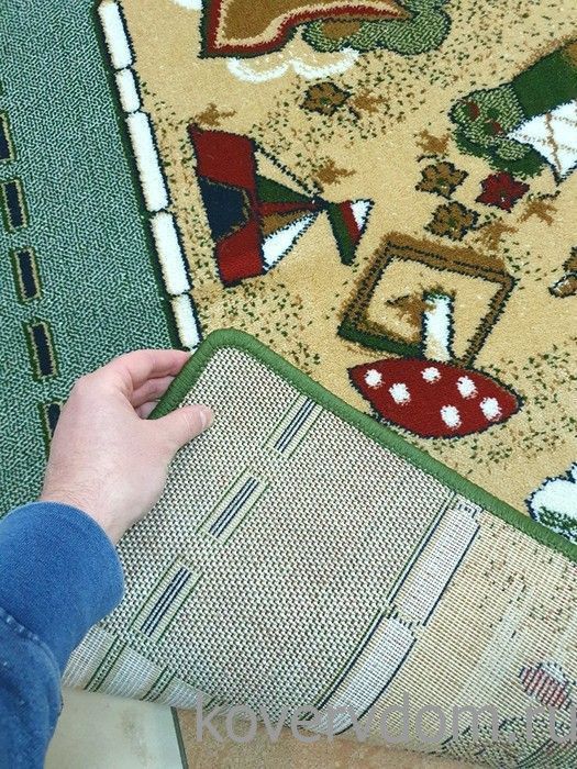 Детская ковровая дорожка зеленая 40076-03