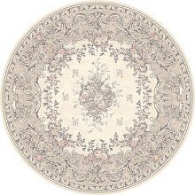 Круглый ковер из шерсти ISFAHAN Dafne alabaster Цветы КРУГ